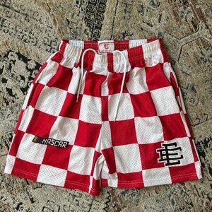Red & white checkered Eric Emanuel Nascar shorts